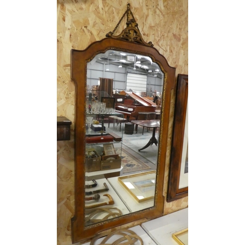 1643 - Antique Walnut Framed Bevelled Wall Mirror - 58 x 115 cms