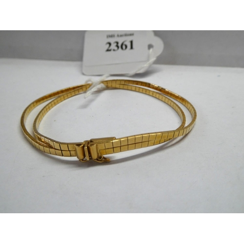 2361 - 18ct Gold Double Strand Bracelet 15.5g