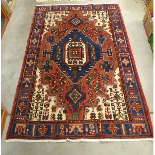 2497 - Fringed & Bordered Caucasian Rug 202 x 140cm.