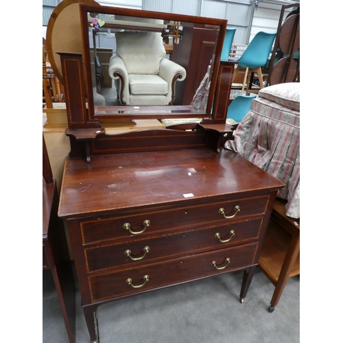 3243 - Edwardian Mahogany Inlaid Dressing Chest