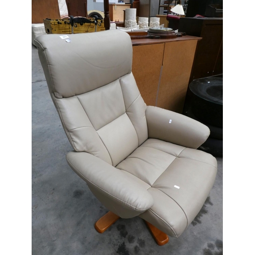 3273 - Leather Swivel Reclining Armchair