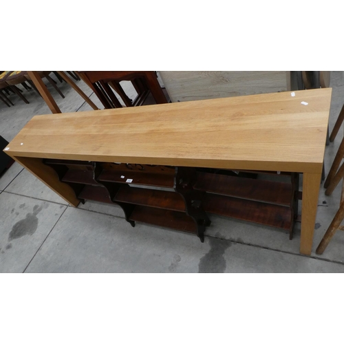 3348 - Light Oak Effect Console Table