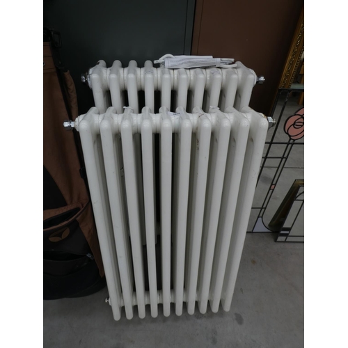 3430 - Pair of Vintage Cast Iron Radiators - approx 48cm wide x 73cm tall & 15cm deep.