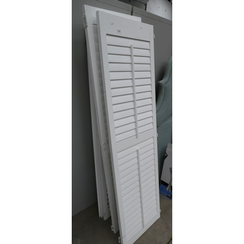 3432 - 3 Pairs of Louvered Storm Shutters Measuring Approx. 170x48cm