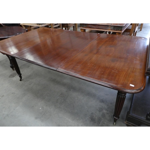 3449 - Antique Mahogany Pull Out Dining Table with 1 additional Leaf in the Style of Gillows