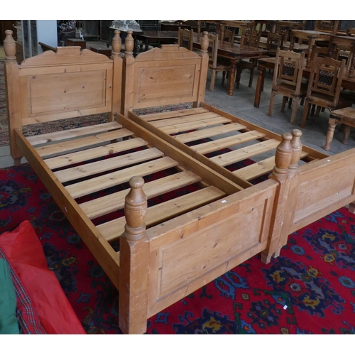 3463 - Pair of Pine Single Bed Frames.