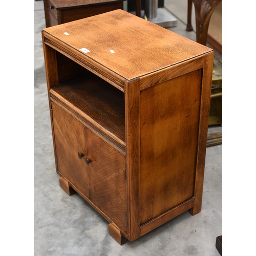 3313 - Oak Work Box and a 2 door Oak Cabinet