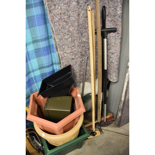 10 - Quantity of Planters, Garden Tools, Ammo Box etc