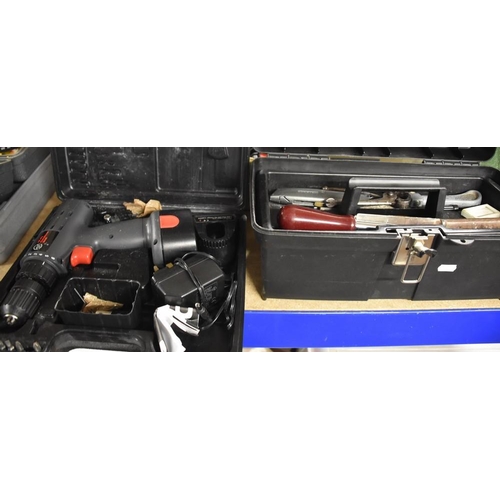 155 - 14.4v Cordless Drill, Tool Box & Contents