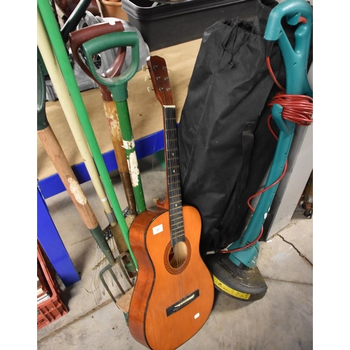 187 - Strimmer, Guitar, Folding Chairs, Garden Tools etc