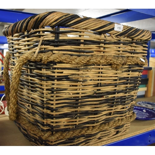 195 - Large Wicker Log Basket