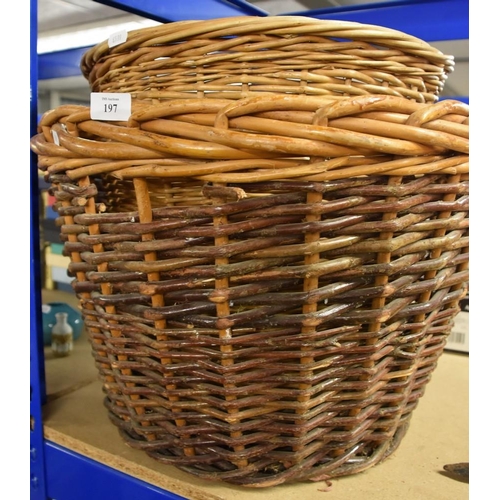 197 - 2 Wicker Log Baskets