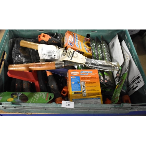 229 - Box Garden Tools, Plant Food etc