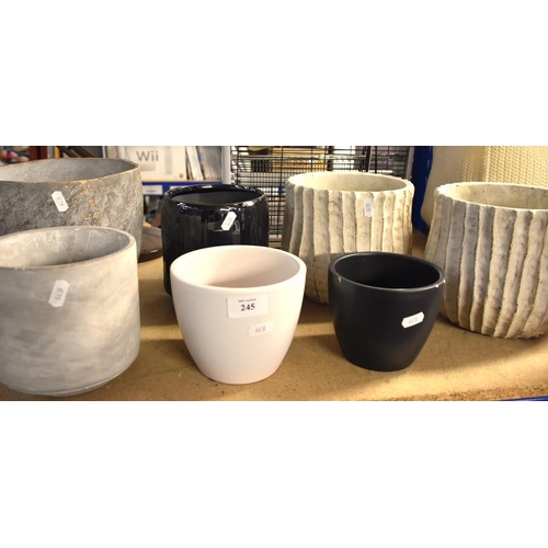 245 - 7 Assorted Plant Pots