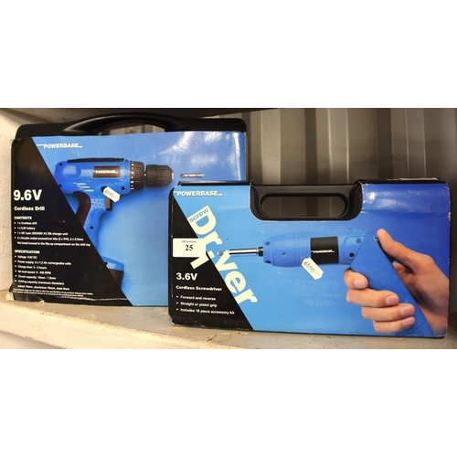 25 - Powerbase Cordless Drill & Cordless Screwdriver