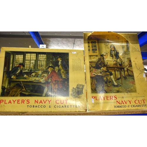 251 - 2 Vintage Players Navy Cut Advertising Boards