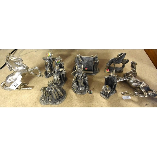 261 - Assorted Mystical Pewter Figures