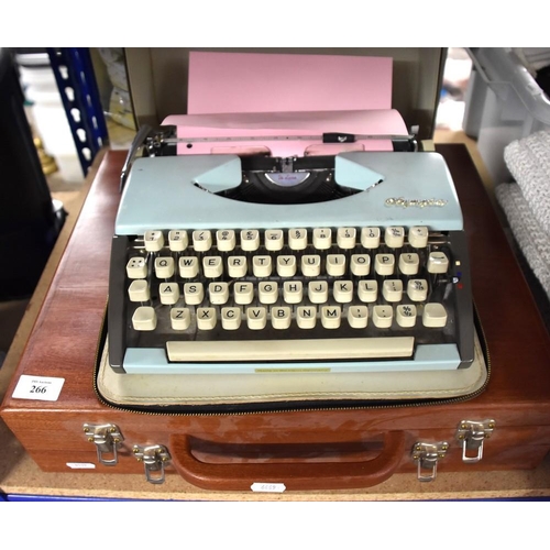 266 - Vintage Olympia Typewriter and a Wooden Case