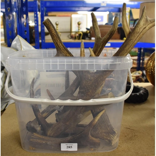 285 - Box of Antler Pieces