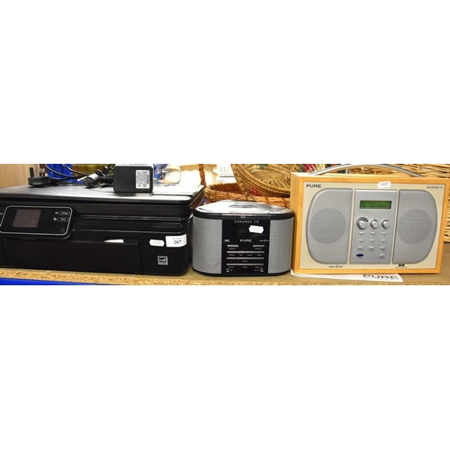 287 - HP Photosmart 5515 Printer and 2 Pure DAB Radios