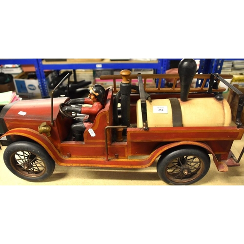 352 - Vintage Wooden Fire Engine