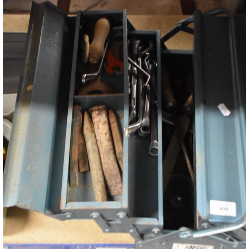 409 - Metal Tool Box and Tools