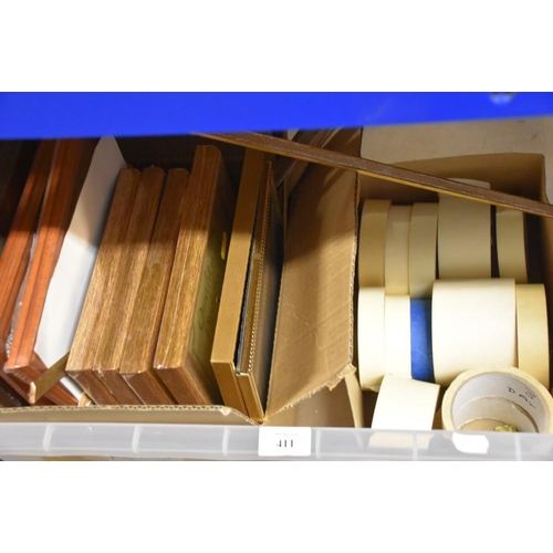 411 - Box Picture Frames, Masking Tape etc