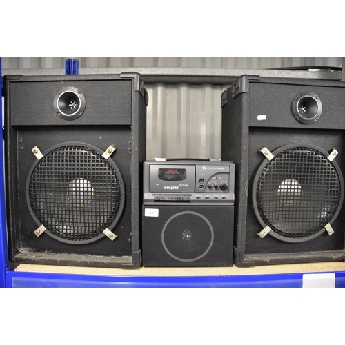 447 - Karaoke Machine and 2 Large Speakers