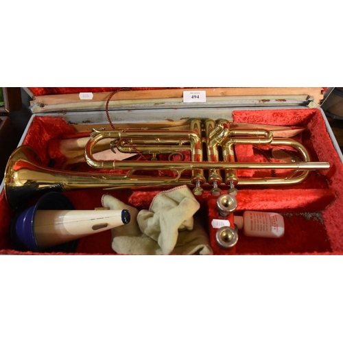 494 - Zenith Trumpet with 1 Mute and a Hard Carry Case