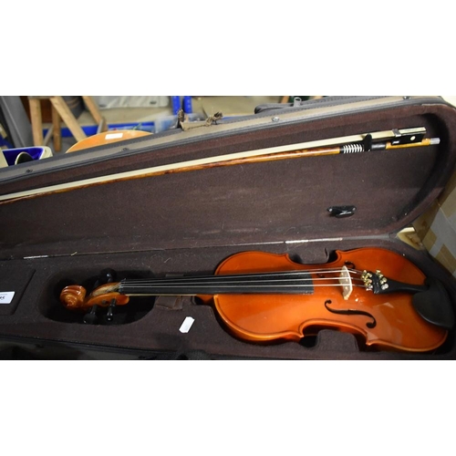 495 - Violin & Bow with Carry Case