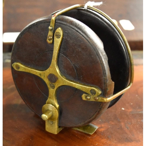 504 - Antique Brass Bound Fishing Reel