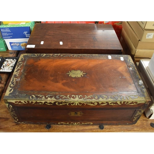 513 - 2 Victorian Mahogany Writing Boxes - as found