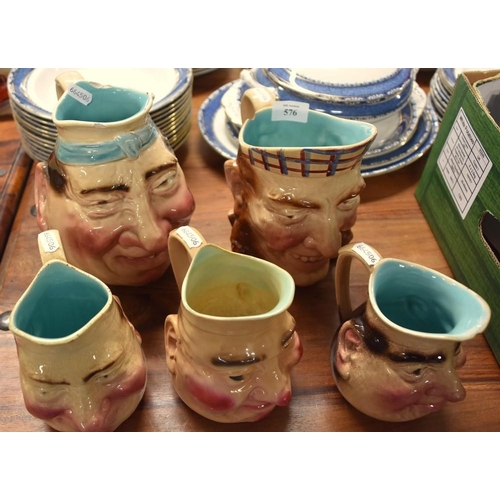 576 - Five French Toby Jugs