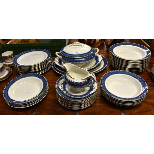 601 - Burleigh Blue & White Dinner Set