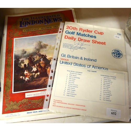 652 - 1973 Ryder Cup Program & London News Magazines