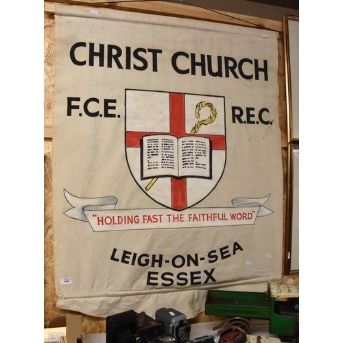 668 - Painted Canvas Sign - Christ Church, Leigh-on-sea, Essex