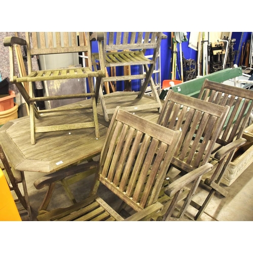 71 - Teak Garden Table with 6 Chairs