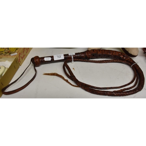 713 - Vintage Leather Bull Whip