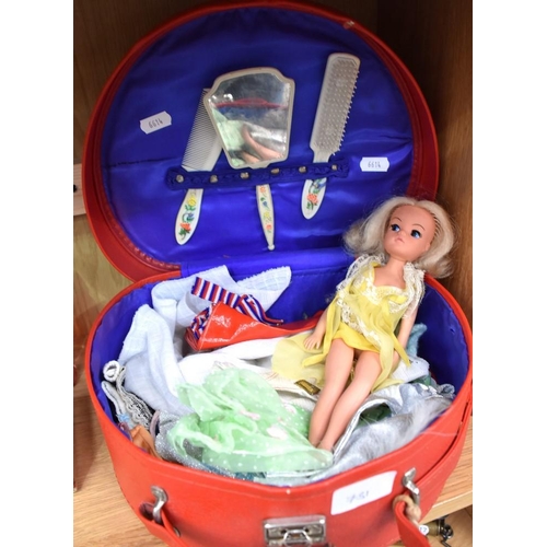 731 - Collectors Doll, Spare Clothing, Toy Dressing Set & Carry Case