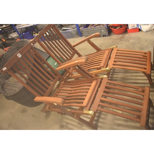 92 - Pair of Teak Sun Loungers