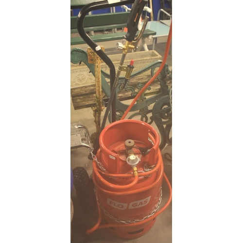 98 - Gas Torch with Bottle on Trolley