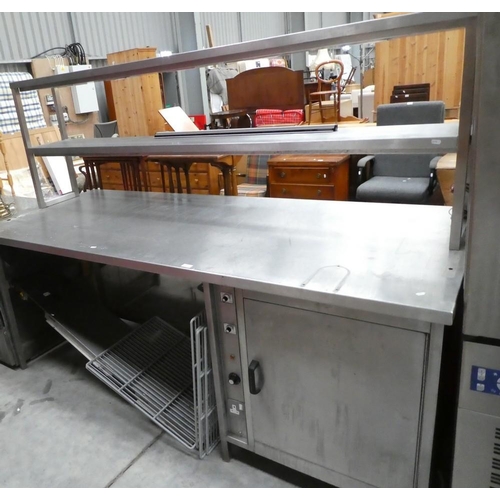 3072 - Commercial Kitchen Pass With Top Heat Lamp Unit