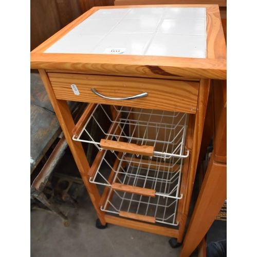 3533 - Pine Tile Top Vegetable Rack