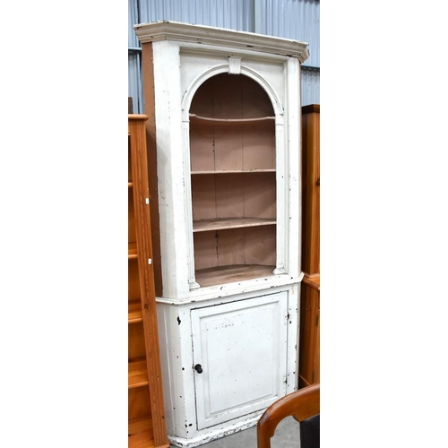 3542 - Georgian Painted Pine Corner Cabinet