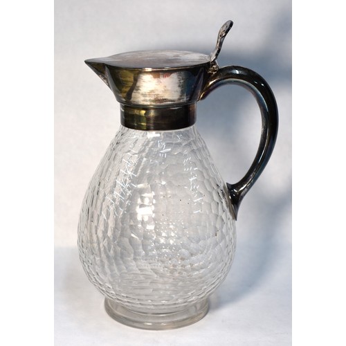 2028 - Victorian Glass Jug with EP Mounts and EP Basket