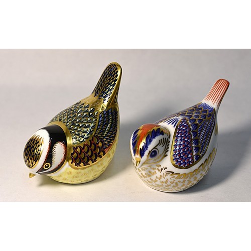 1228 - Three Royal Crown Derby Bird Paperweights (all with silver stoppers)