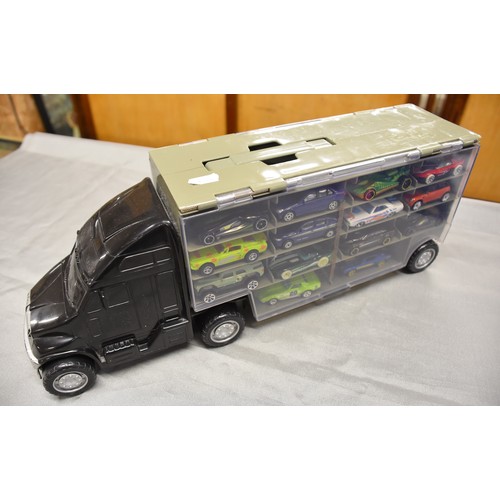 691 - Hot Wheels Collectors Cars & Carry Case Truck (28 Hot Wheels)