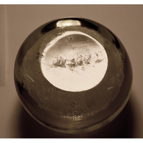 1277 - Christmas Holly Lamp Work on White Latticinio Ground Glass Paperweight.