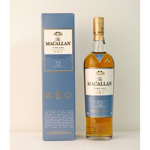 145 - Boxed Bottle of The Macallan Fine Oak 12 Year Old Highland Single Malt Scotch Whisky.