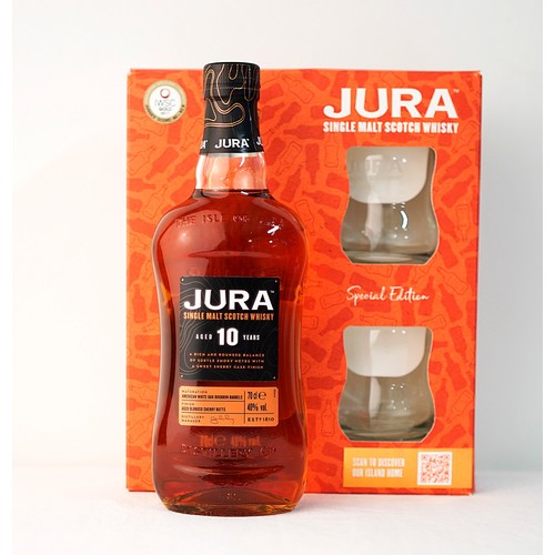 Boxed Set of Jura 10 Year Old Single Malt Scotch Whisky.